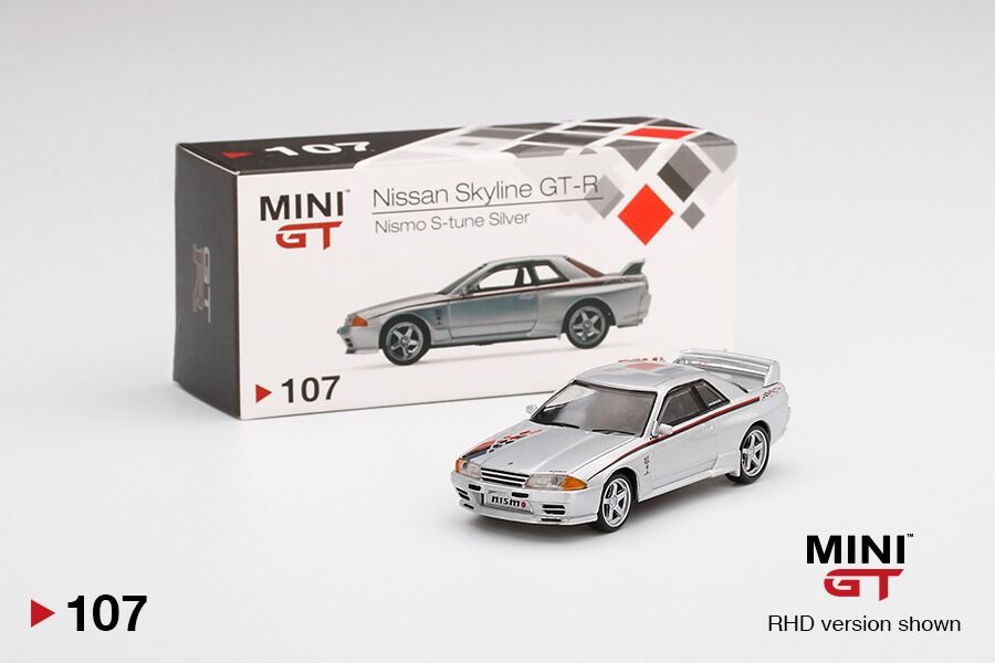 Mini GT 1/64 107 Nissan Skyline GT-R (R32) - Nismo S-Tune Silver