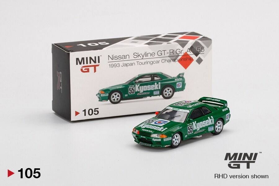 Mini GT 1/64 105 Nissan Skyline GT-R (R32) Gr. A #55 Kyoseki
