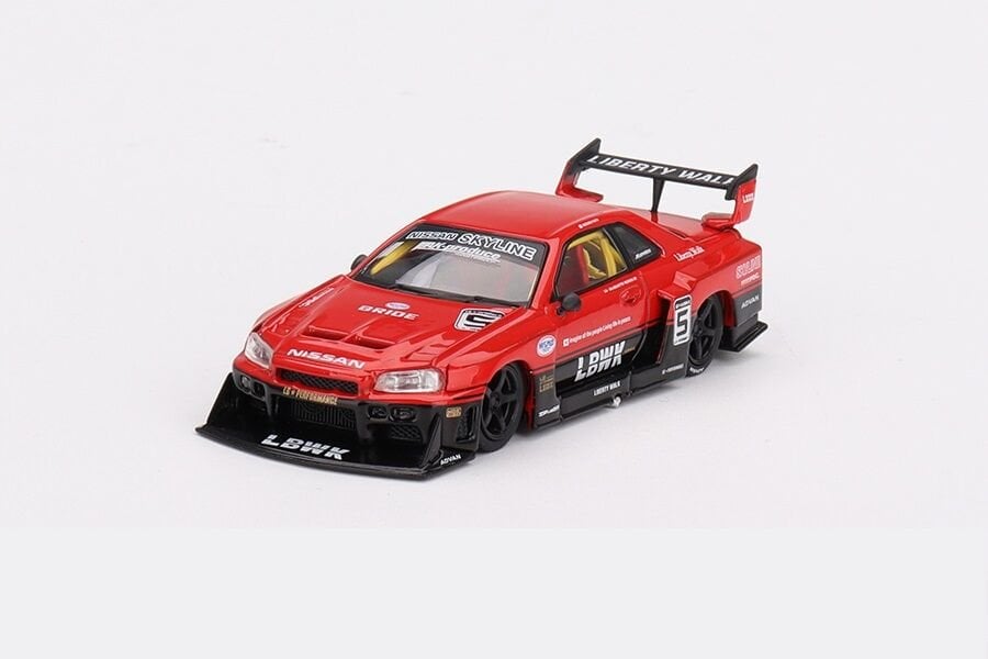 Mini GT 843 Nissan LB-ER34 Super Silhouette SKYLINE Red/Black 1/64