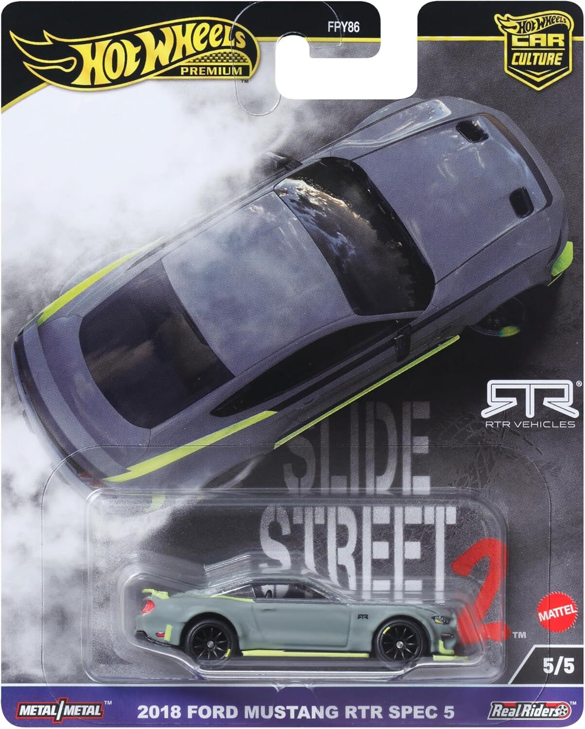 Hot Wheels Premium 1/64 - Slide Street 2 - 2018 Ford Mustang RTR Spec 5