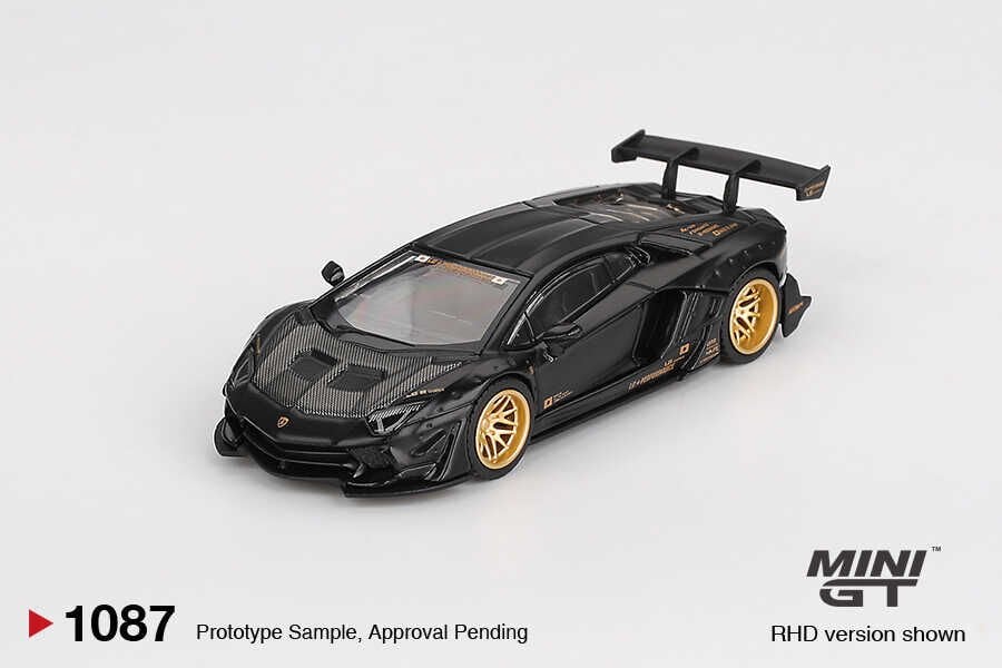 Mini GT 1/64 1087 LB WORKS Lamborghini Aventador Limited Edition Matte Black