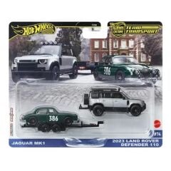 Hot Wheels Premium Car Culture Team Transport Jaguar MK1 / 2023 Land Rover Defender 110 #74