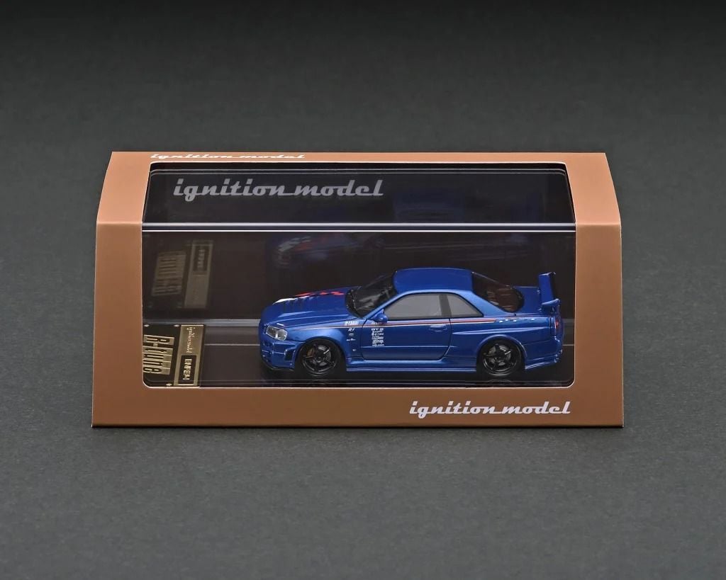 Ignition Model Nismo R34 GT-R R-tune Bayside Blue (Reçine Model) IG2574