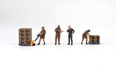 Mini GT AC30 1/64 Figurine: UPS Driver and workers