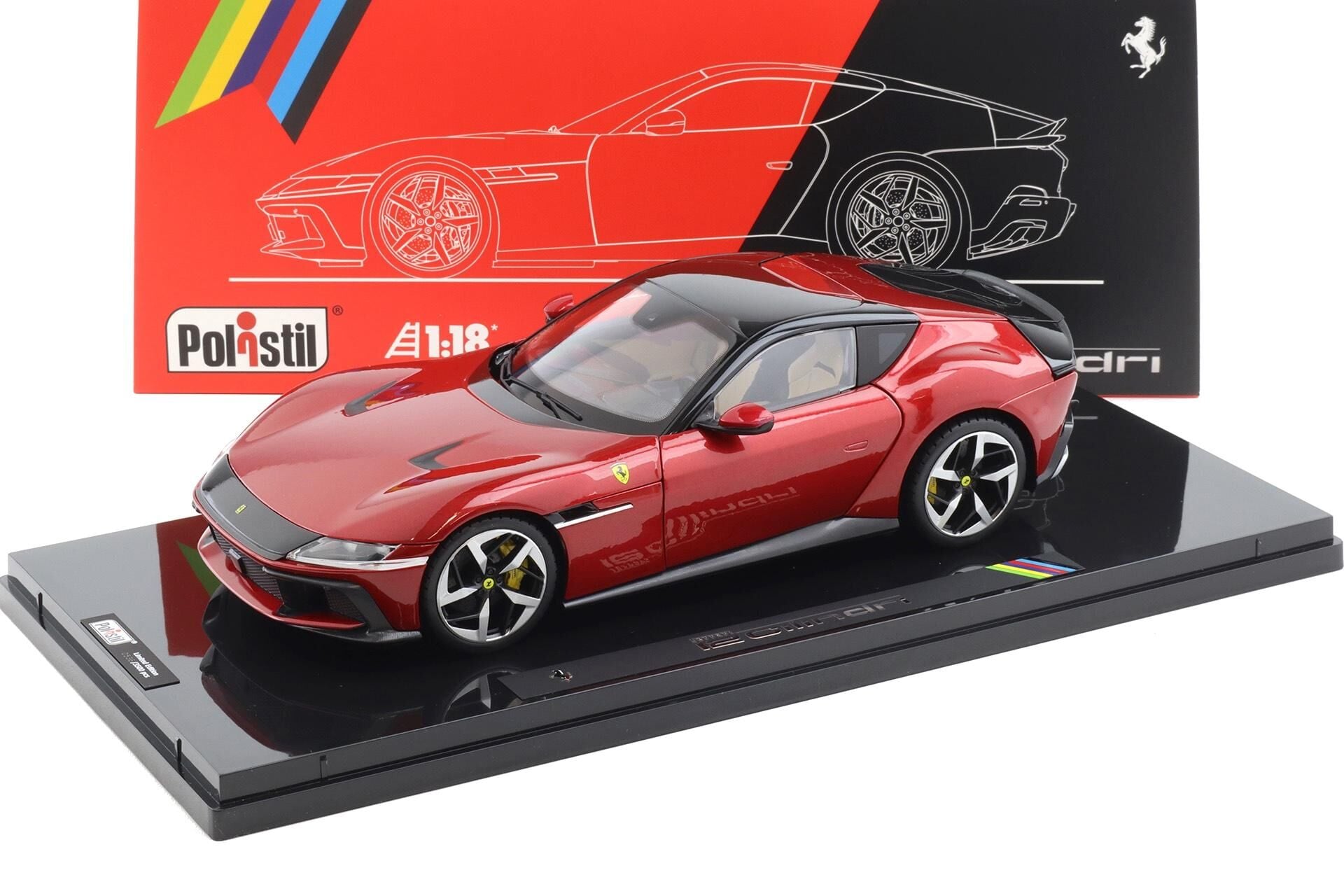 Polistil 1/18 Ferrari 12 Clindiri 2024 With Showcase - Rosso İmola 3500/0010