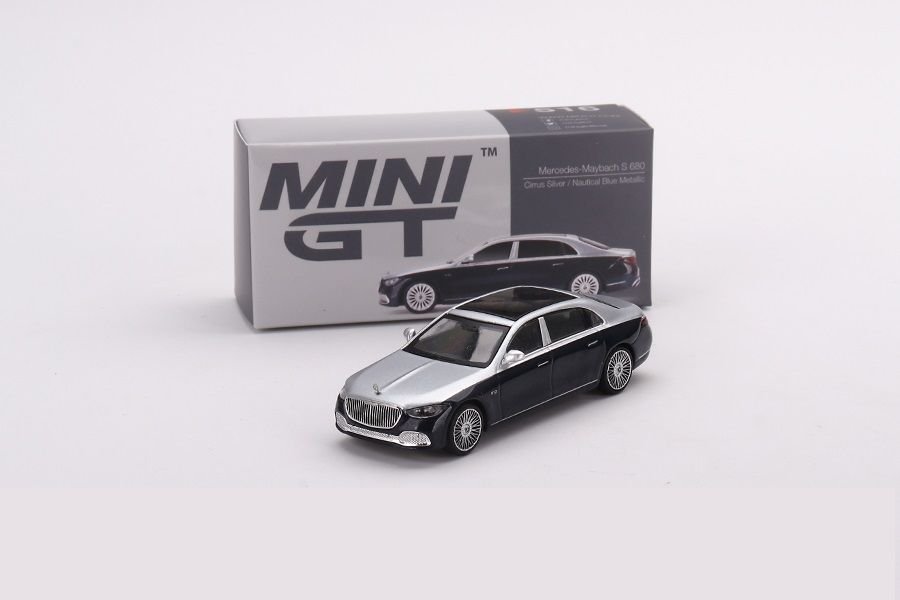 Mini GT 1/64 516 Mercedes-Maybach S680 Cirrus Silver / Nautical Mavi Metalik