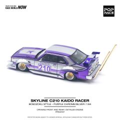 Pop Race 1/64 Skyline C210 Kaido Racer - Bosozoku Style Mor Krom / Gümüş PR64-107