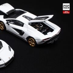 Pop Race 1/64 Lamborghini Countach LPI 800-4 - Bianco Siderale Beyaz PR64-117