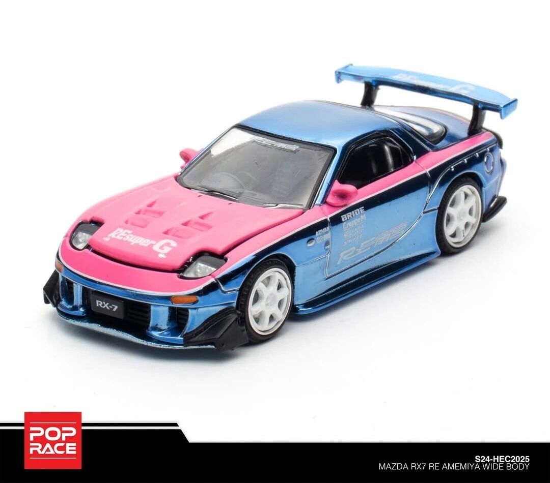 Pop Race 1/64 Mazda RX7 RE-Ameniya blue (Hobby Expo China Exclusive) - HEC2025