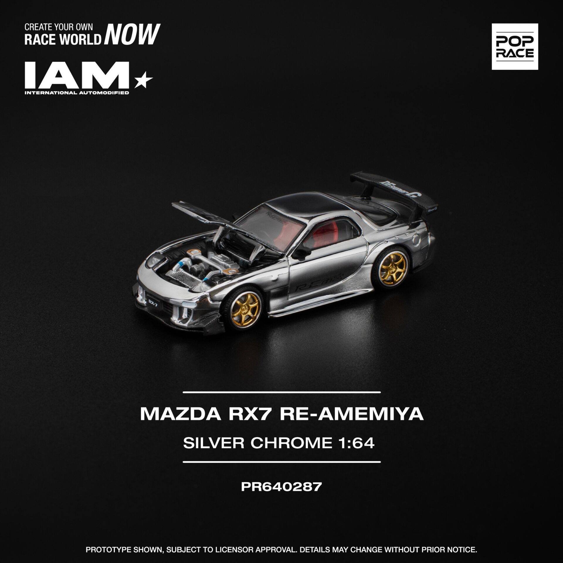 Pop Race 1/64 Mazda RX7 RE-Ameniya - Gümüş Krom PR64-287