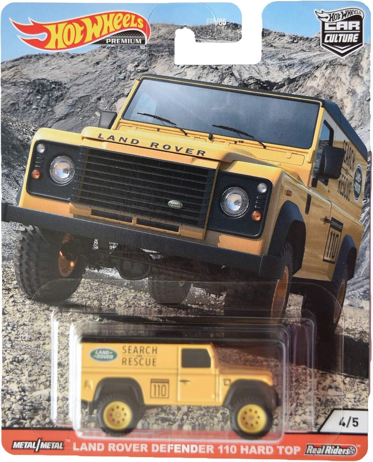 Hot Wheels Premium 1/64 - Wild Terrain 4/5 - Land Rover Defender 110 Hard Top - GJP86