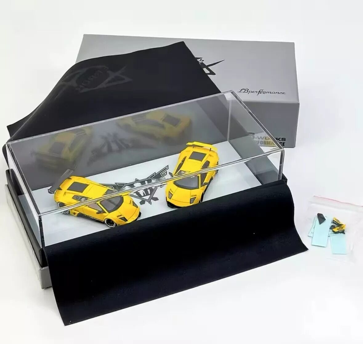 Error 404 Models 1/64 LBWK Lamborghini Murcielago LP640 Liberty Walk WideBody İkiz Araba Seti Sarı