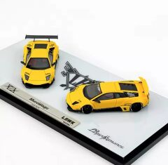 Error 404 Models 1/64 LBWK Lamborghini Murcielago LP640 Liberty Walk WideBody İkiz Araba Seti Sarı