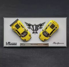 Error 404 Models 1/64 LBWK Lamborghini Murcielago LP640 Liberty Walk WideBody İkiz Araba Seti Sarı