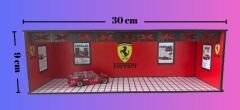 1/64 6 Araç Alabilen Yatay Işıklı Garaj Ferrari