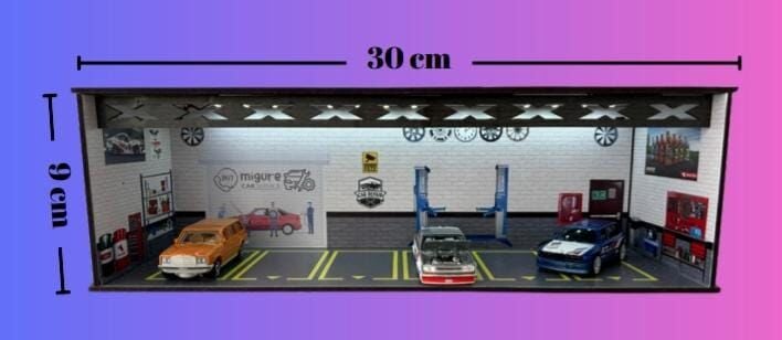 1/64 6 Araç Alabilen Yatay Işıklı Garaj V4