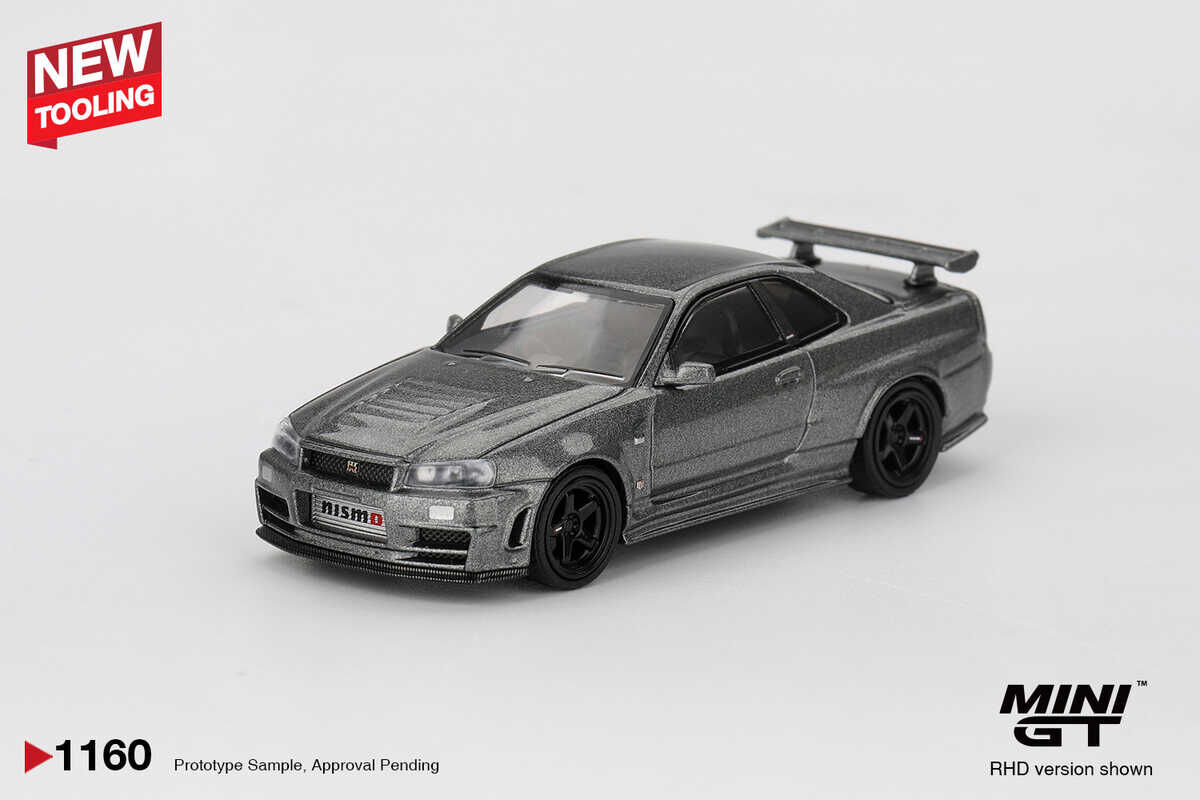 Mini GT 1/64 1160 Nissan Skyling GT-R Dark Metal Gray (NISMO BNR34 CRS Version)