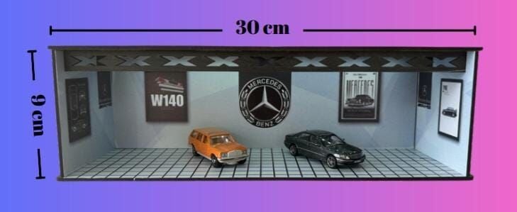 1/64 6 Araç Alabilen Yatay Işıklı Garaj Mercedes