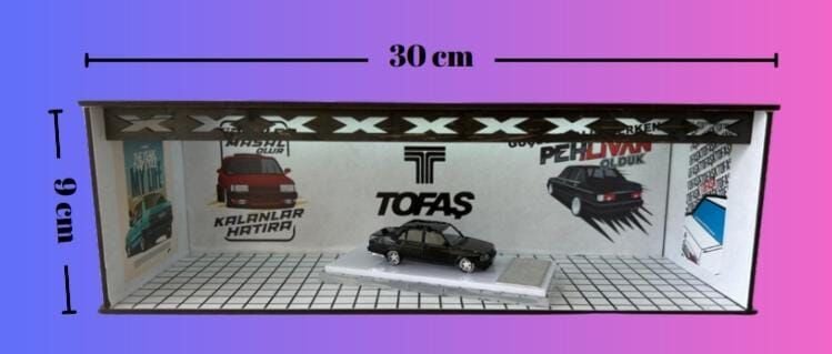1/64 6 Araç Alabilen Yatay Işıklı Garaj Tofaş