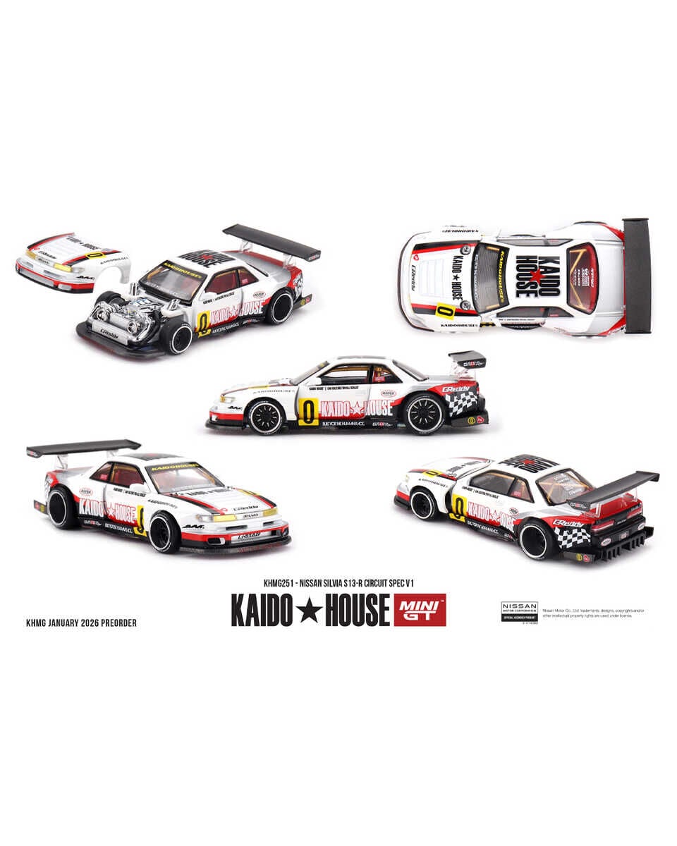 Mini GT 1/64 //251 Kaido House Nissan Silvia S13-R Circuit Spec V1