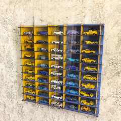 50 Araç Kapasiteli Pleksi Kapaklı Stand ''Sarı - Mavi''