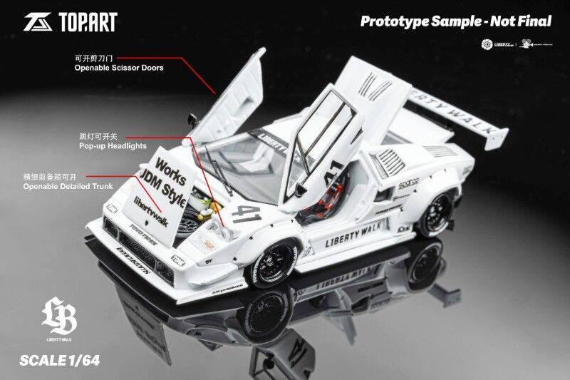 Top Art LB*Works Countach Glossy White Liberty Walk #41 Edition Limited 1210/1999
