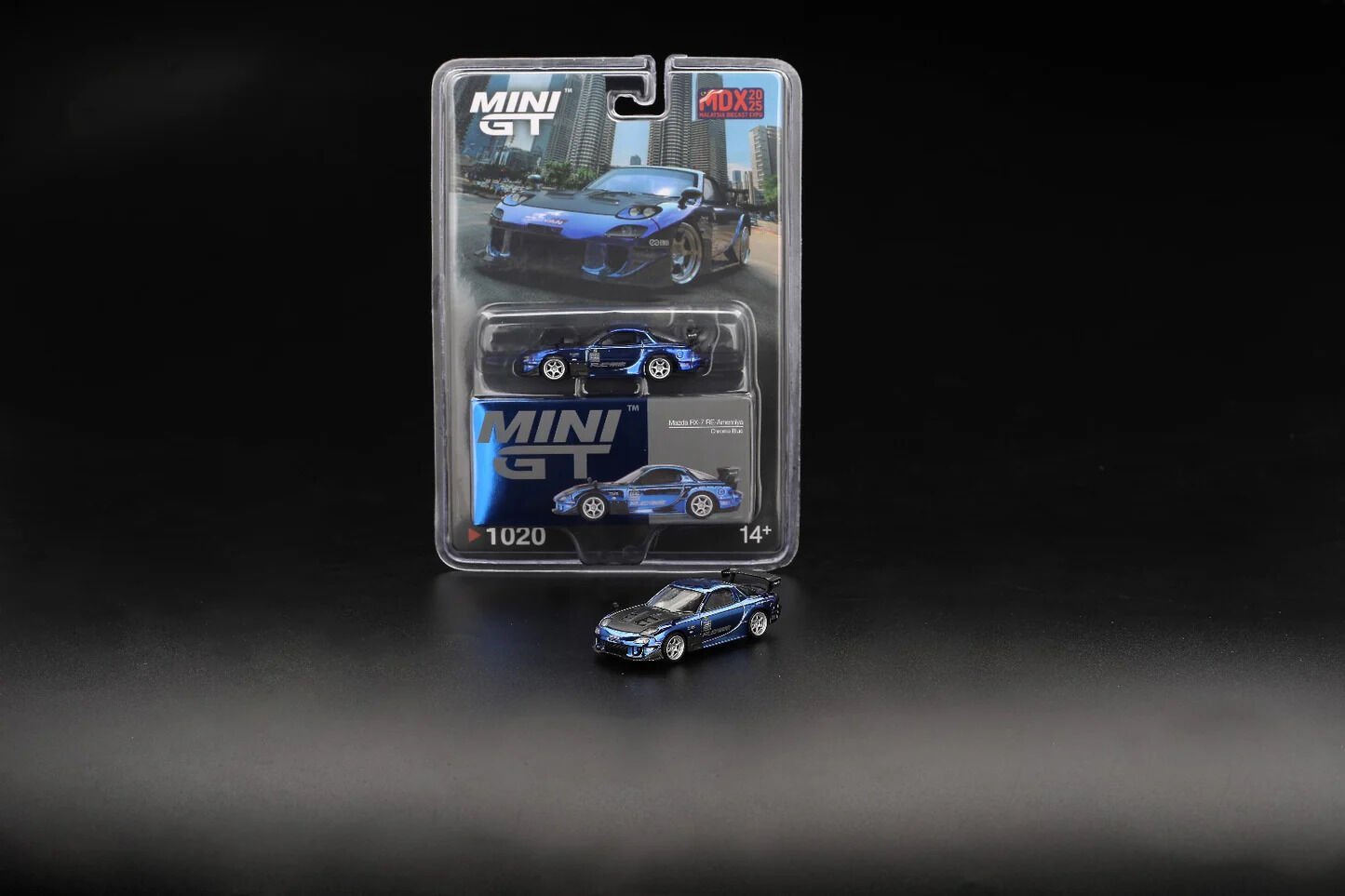 Mini GT MDX 2025 #1020 Mazda RX-7 RE-Amemiya Krom Mavi