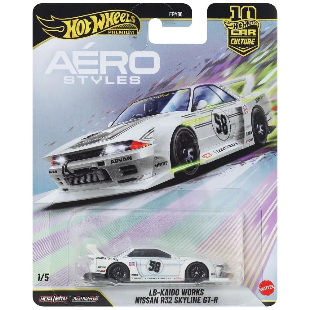 Hot Wheels Premium 1/64 - Aero Styles 1/5 - LB-Kaido Works Nissan R32 Skyline GT-R - JKF05