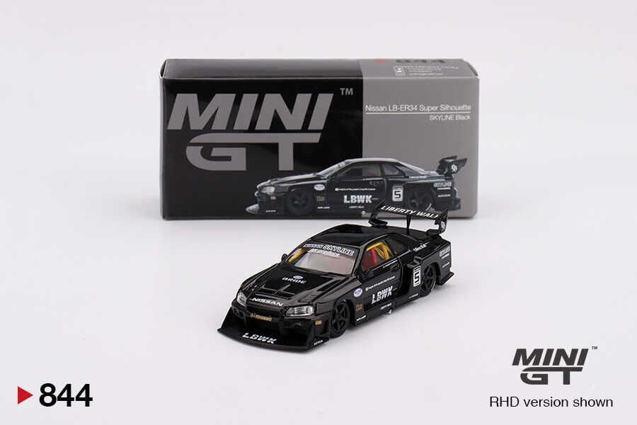 Mini GT 1/64 844 Nissan LB-ER34 Super Silhouette SKYLINE Black