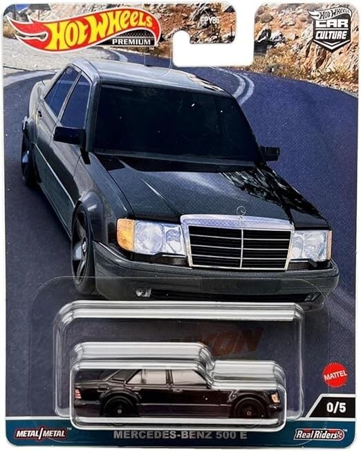 Hot wheels 2023 Car Culture Canyon Warriors Mercedes-Benz 500 E chase black HKC57