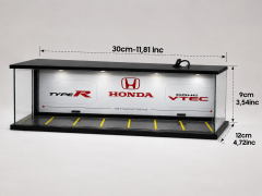 Diecast Toyblox ''Honda V2'' Diorama Garaj 1/64 Ölçek 8 Araçlık, LED Işıklı USB Kablolu Pleksi Kapaklı Dekoratif Vitrin