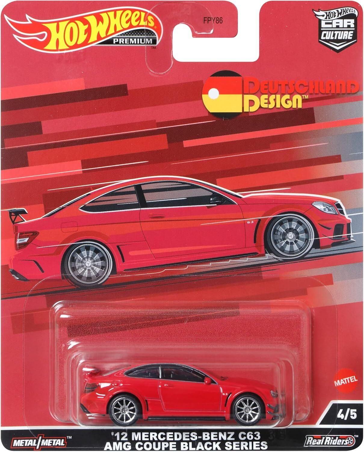 Hot Wheels Premium Deutschland Design - '12 Mercedes-Benz C63 AMG Coupe Black Series HCJ79