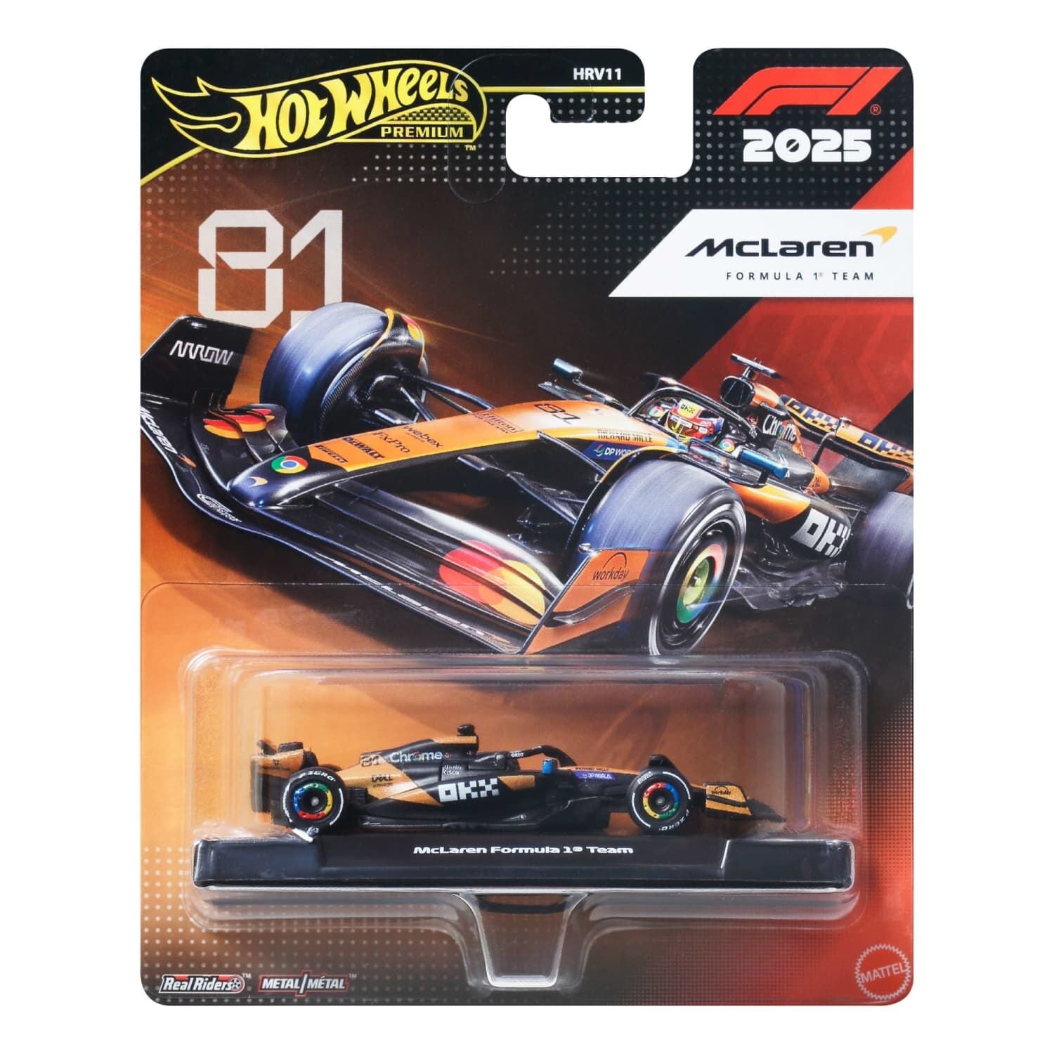 Hot Wheels Premium 1/64 - 2025 Formula 1 - #81 McLaren Formula 1 Team - JDK81