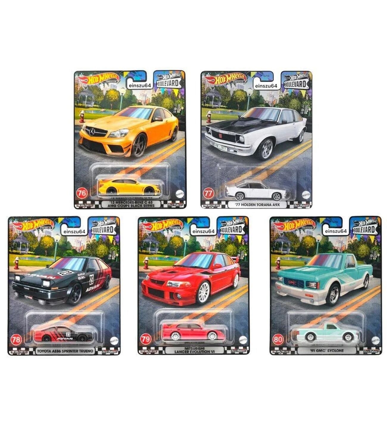 Hot Wheels Premium 1/64 - Boulevard #76 - #80 5li Set - GJT68