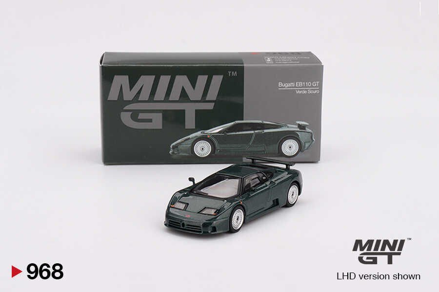 Mini GT 1/64 968 Bugatti EB110 GT Verde Scuro