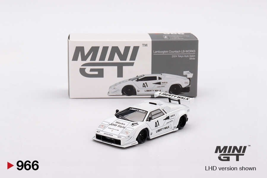 Mini GT 1/64 966 Lamborghini Countach LB-WORKS White 2024 Tokyo Auto Salon