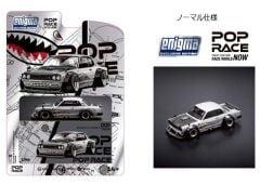 Pop Race 1/64 Skyline GT-R V8 Drift Hakosuka Chrome Enigma Exclusive Edition (Blister Paket) PR64-005