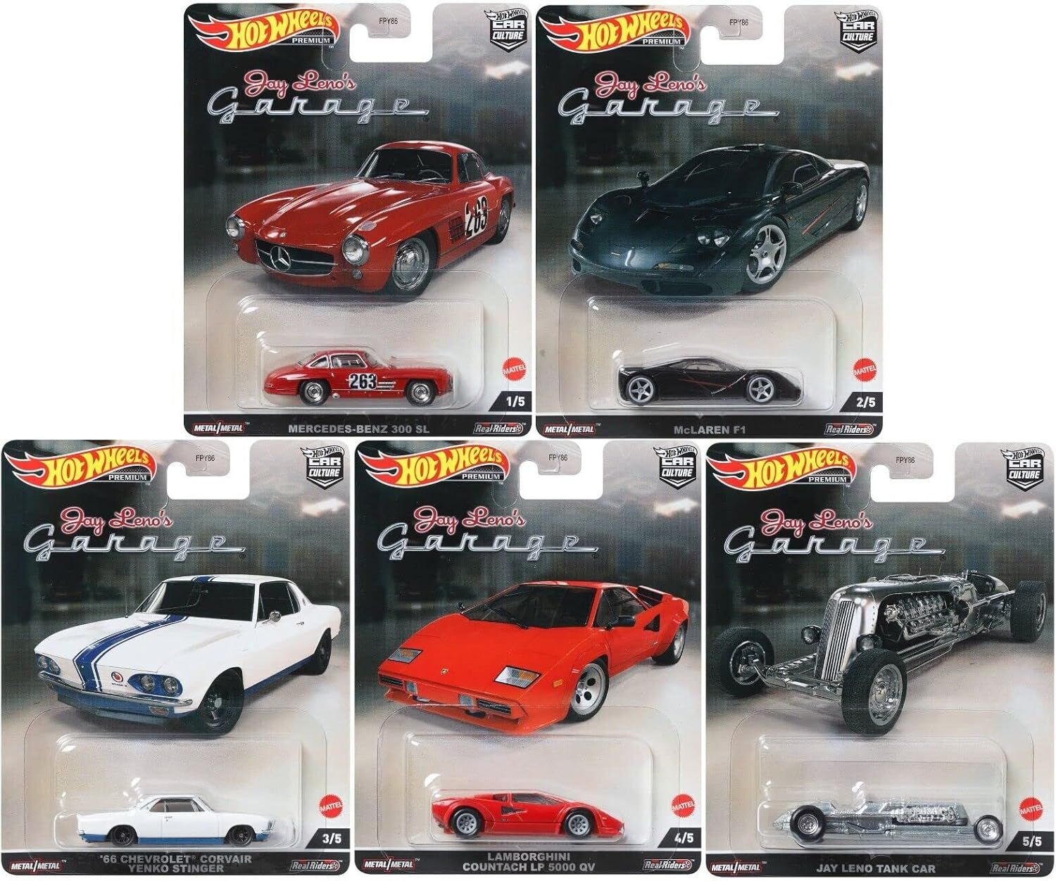 Hot Wheels Premium Car Culture - Jay Leno's Garage 5 li Set FPY86-957N