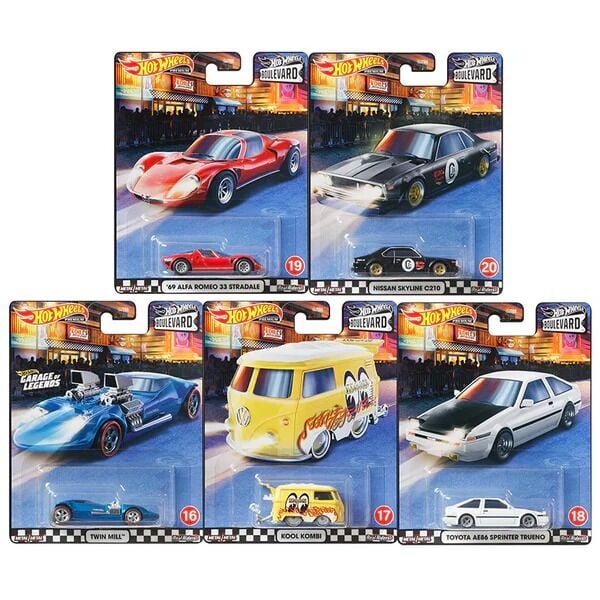 Hot Wheels Premium Boulevard 16-20 5 li Set