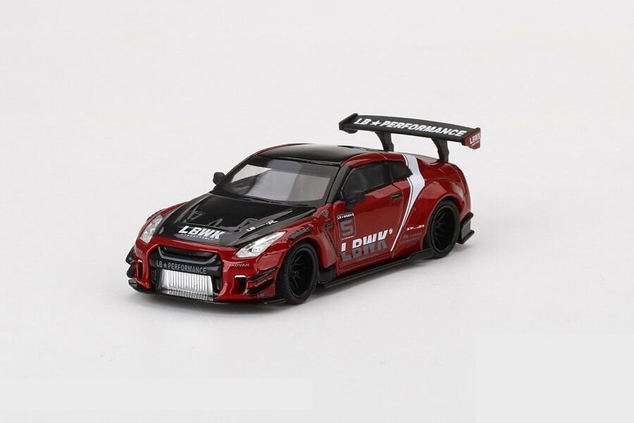 Mini GT 1/64 345 LB★WORKS Nissan GT-R R35 Type 2, Rear Wing ver 3 , LB Work Livery 2.0 Red