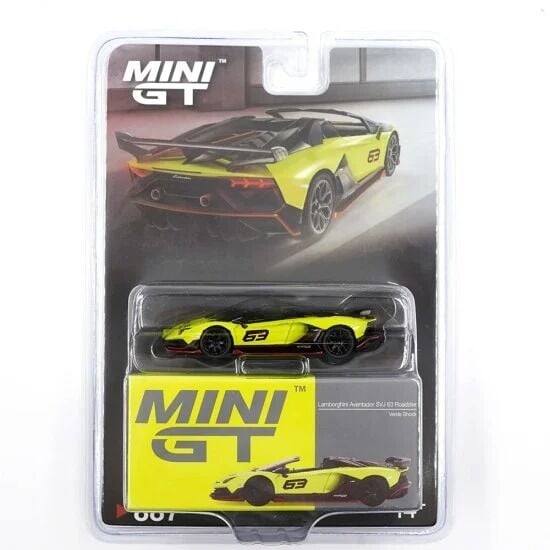 Mini GT 887 1/64 Lamborghini Aventador SVJ 63 Roadster Verde Shock - Blister Paket MGT00887-BL