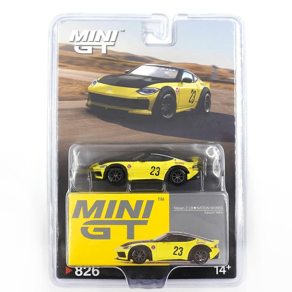 Mini GT 826 1/64 Nissan Z LB NATION WORKS Ikazuchi Yellow - Blister Paket