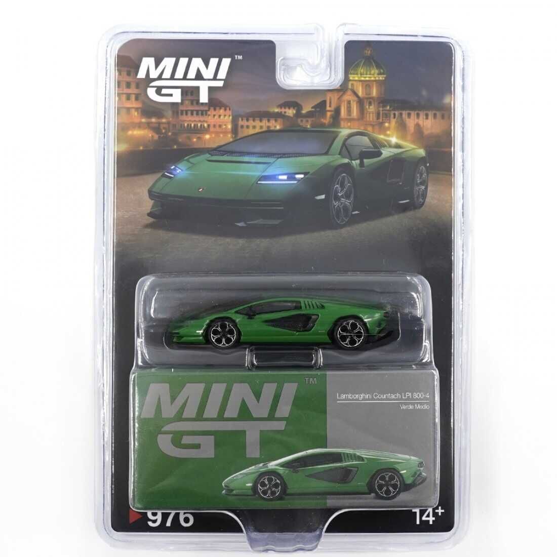 Mini GT 976 1/64 Lamborghini Countach LPI 800-4 Verde Medio - Blister Paket