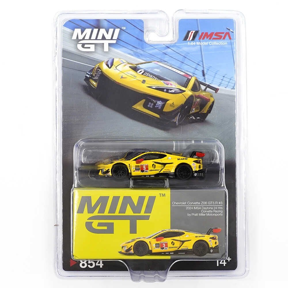 Mini GT 854 1/64 Chevrolet Corvette Z06 GT3.R #3 Corvette Racing by Pratt Miller Motorsports 2024 IMSA Daytona 24 Hrs - Blister Paket