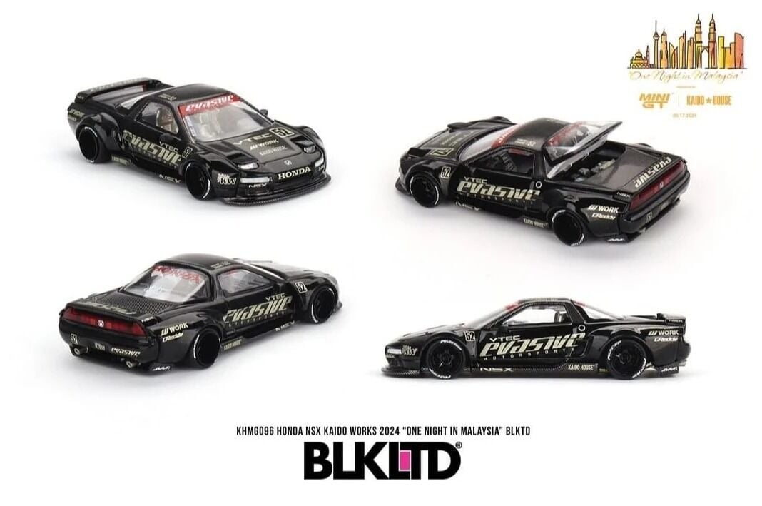 Mini GT x Kaido House KMGH096 Honda NSX Kaido Works 2024 ''One Night İn Malaysia'' BLKLTD