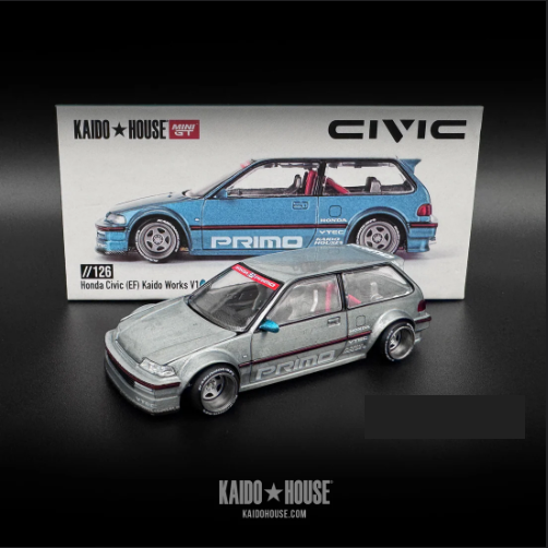 Mini GT x Kaido //126 Honda Civic (EF) Kaido Works V1 !!CHASE!! (Açık Kutu Hatasız)