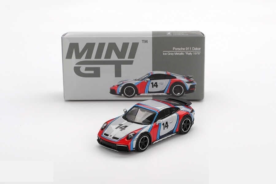 Mini GT 1/64 964 Porsche 911 Dakar Ice Grey Metallic ''Rally 1978''