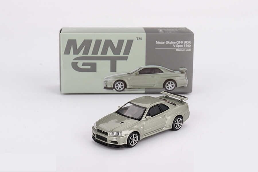 Mini GT 1/64 1003 Nissan Skyline GT-R (R34) V-Spec II Nür Millenium Jade