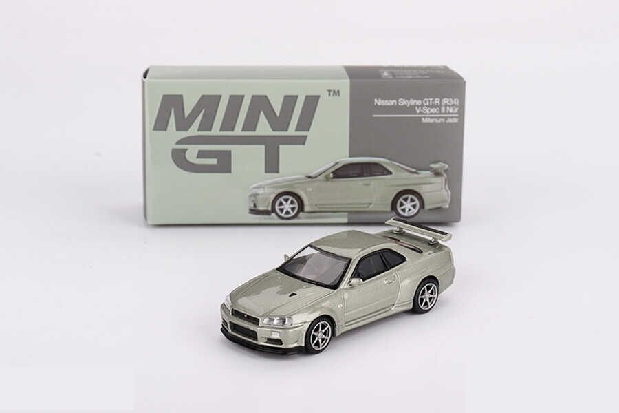 Mini GT 1/64 1003 Nissan Skyline GT-R (R34) V-Spec II Nür Millenium Jade