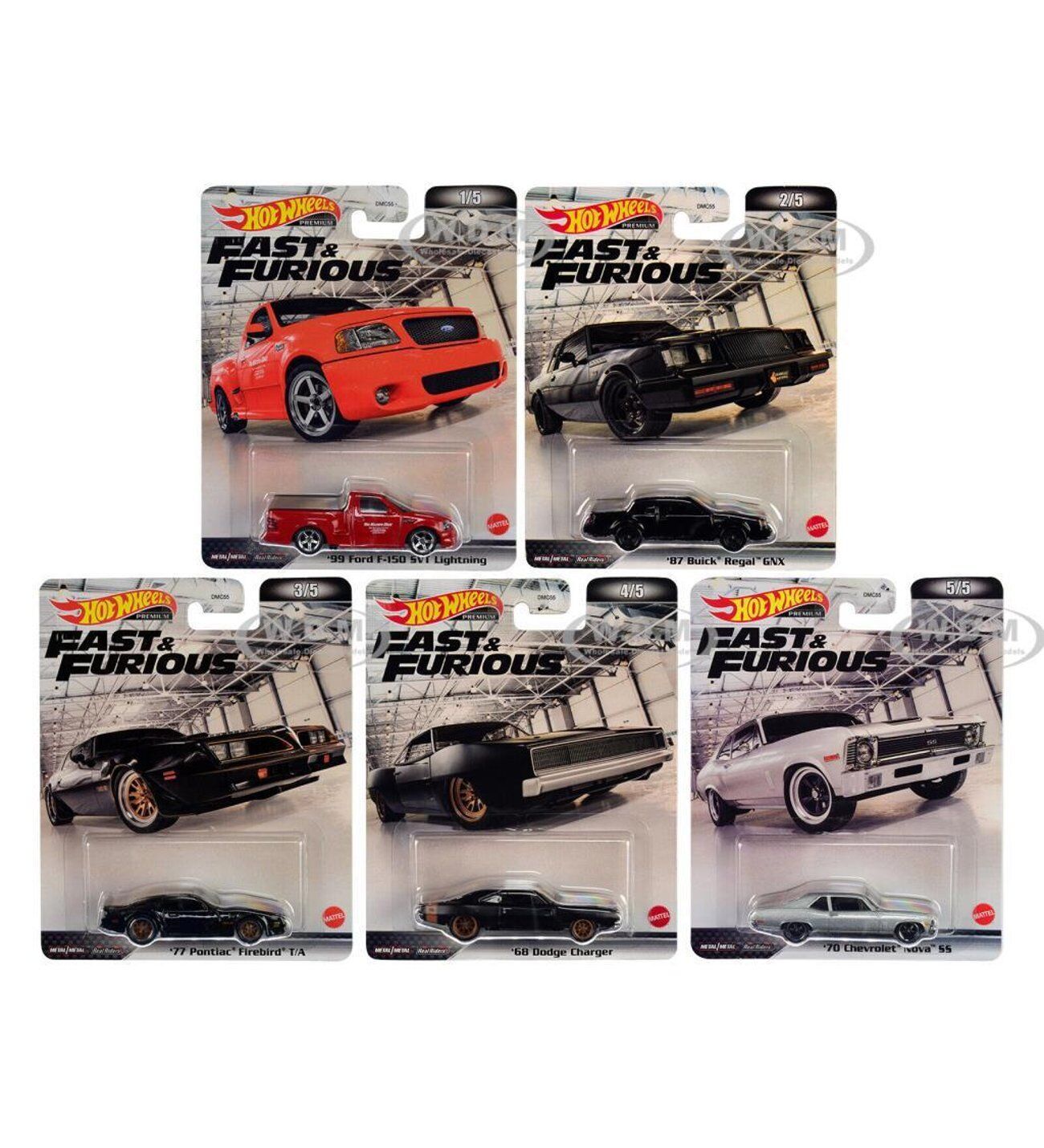 Hot Wheels Premium F&F - 2021 5 li Set - DMC55